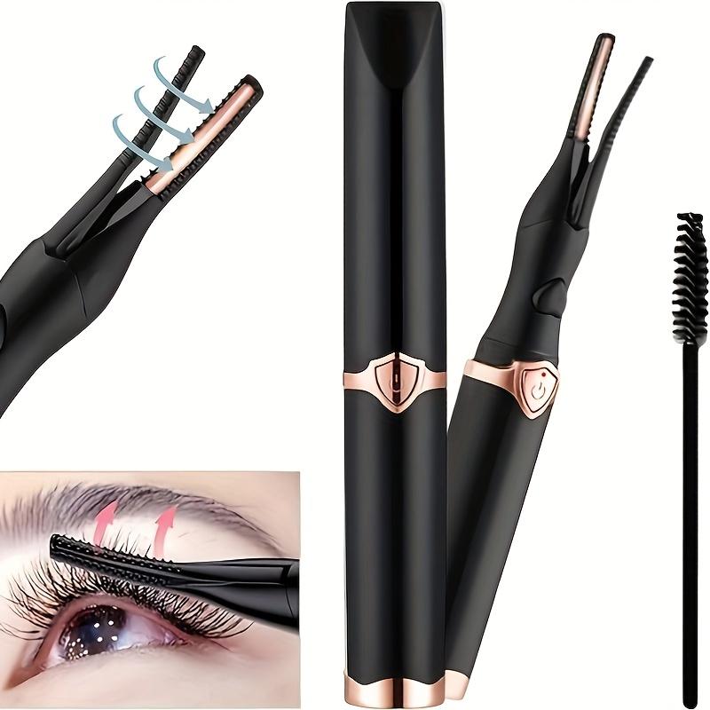2-in-1 Heated Eyelash Curler - USB Rechargeable Clip-Type and Built-in Comb Heated Lash Curler - 3 Different Temperature Modes Quick and Long-Lasting Curl Effect