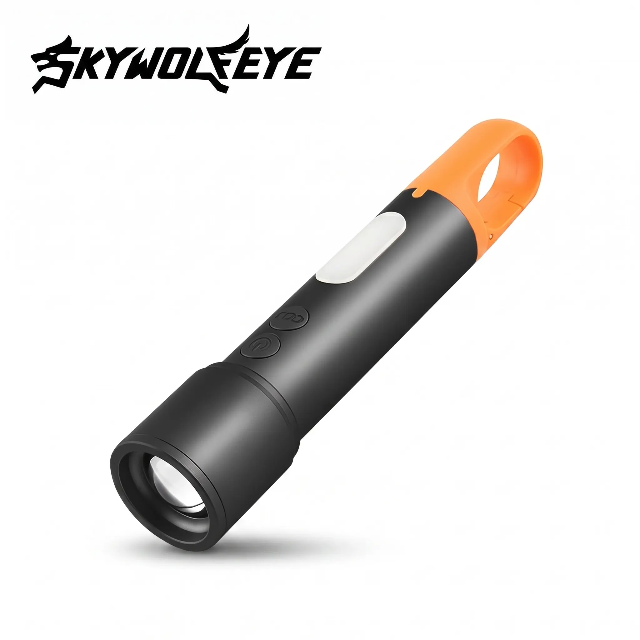 SKYWOLFEYE BJ388 Rechargeable Fast-Charging LED Flashlight with Laser - 20W High Lumen Tactical Compact EDC Pocket Torch, Zoom Lens LED Lights, 9 Modes COB, Aluminum Body, for Adult Hiking/ Light Outdoor Backpack Gear