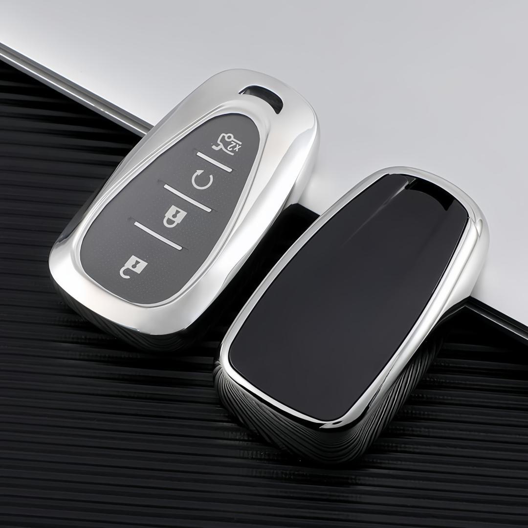 Car Key Case with Keychain, TPU Key Bag, Stylish Key Protector for Chevy Keys, Fashionable Car Accessories for Chevrolet Smart Key