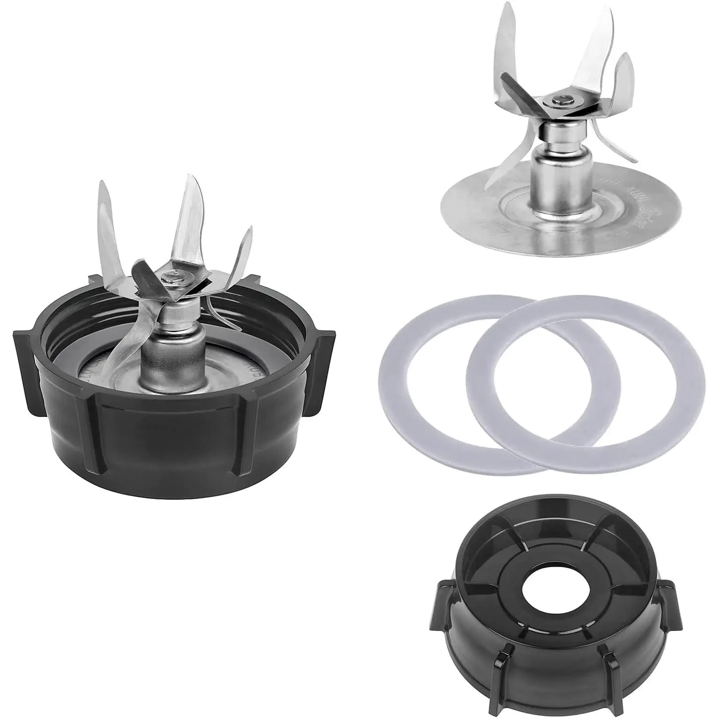 6 Point Ice Crushing Blade For Oster and Osterizer Blender Replacement Parts With Jar Base Cap And 2 Pcs O Ring Seal Gasket Accessory Refresh Kit