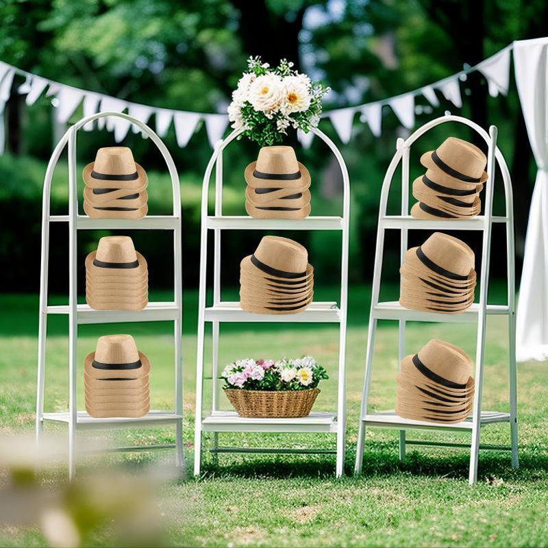 58/60cm Wedding Straw Fedora Hat for Men Women Trilby Hat Short Brim Panama Hat Beach Havana Party Favors Big Head Gentleman Cap