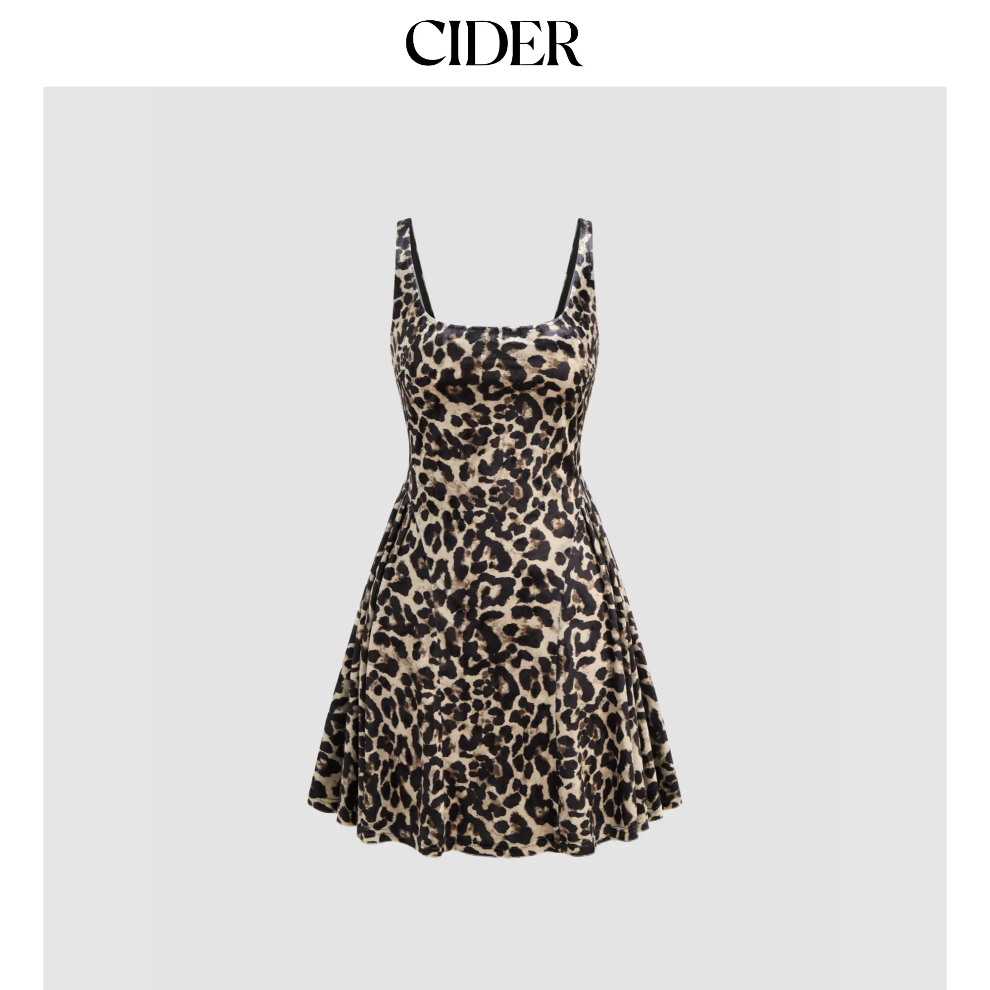 Cider [size 0-26] U-neckline Leopard Ruffle Mini Dress SummerFinds