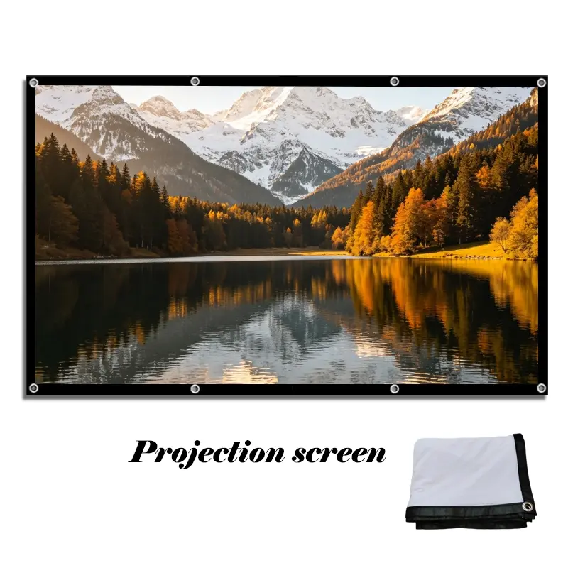 Thickened projection simple screen for home office 60 inches/72 inches/84 inches/100 inches 120 inches/150 inches wall mounted projector cloth portable wall mounted projection screen 16:9