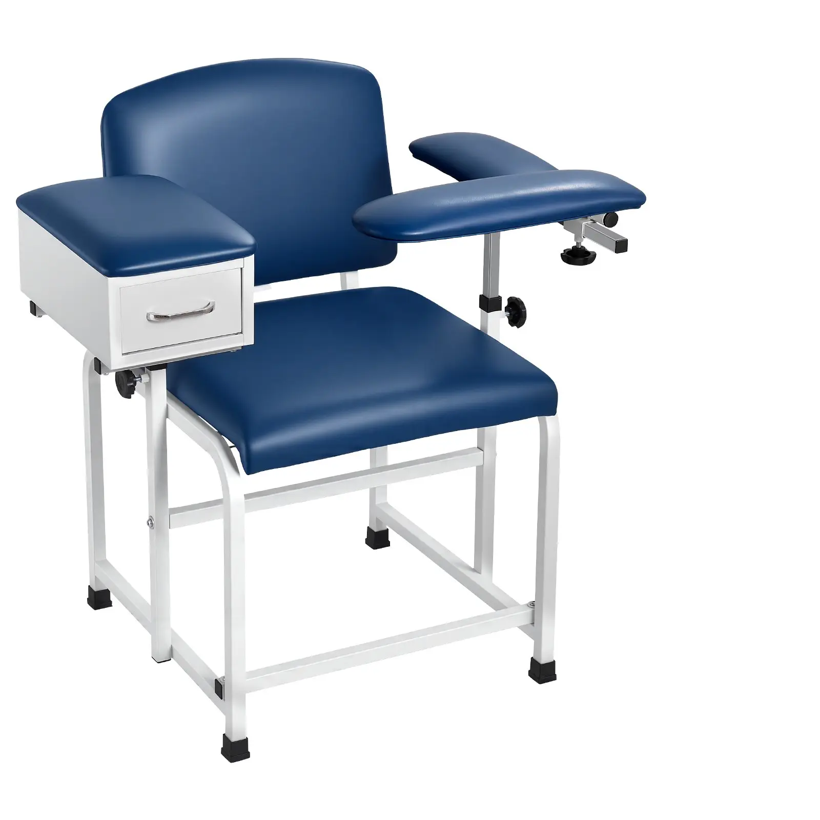VEVOR Phlebotomy Chair 500LBS Blood Draw Medical Chair with Drawer, Comfortable Blood Drawing Chairs with Adjustable Armrests, Soft Padded Seat, Easy-to-Clean PVC Leather for Hospitals Clinics