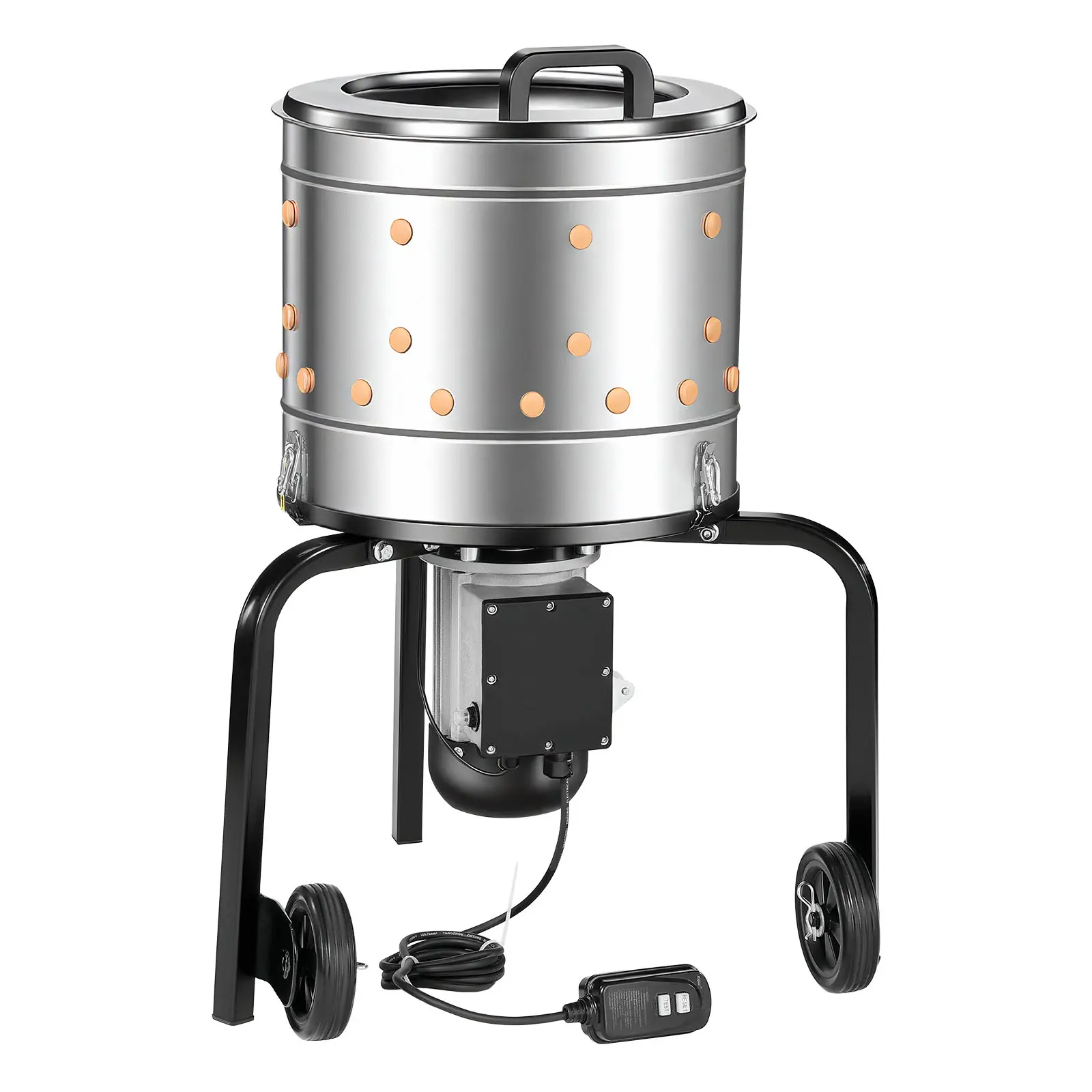 Chicken Plucker Machine, Stainless Steel Feather Remover for Processing Chicks Once, 550 W Power, User-Friendly & Space-Saving, Easy to Clean & Maintain, 120V~/60Hz Motor Voltage