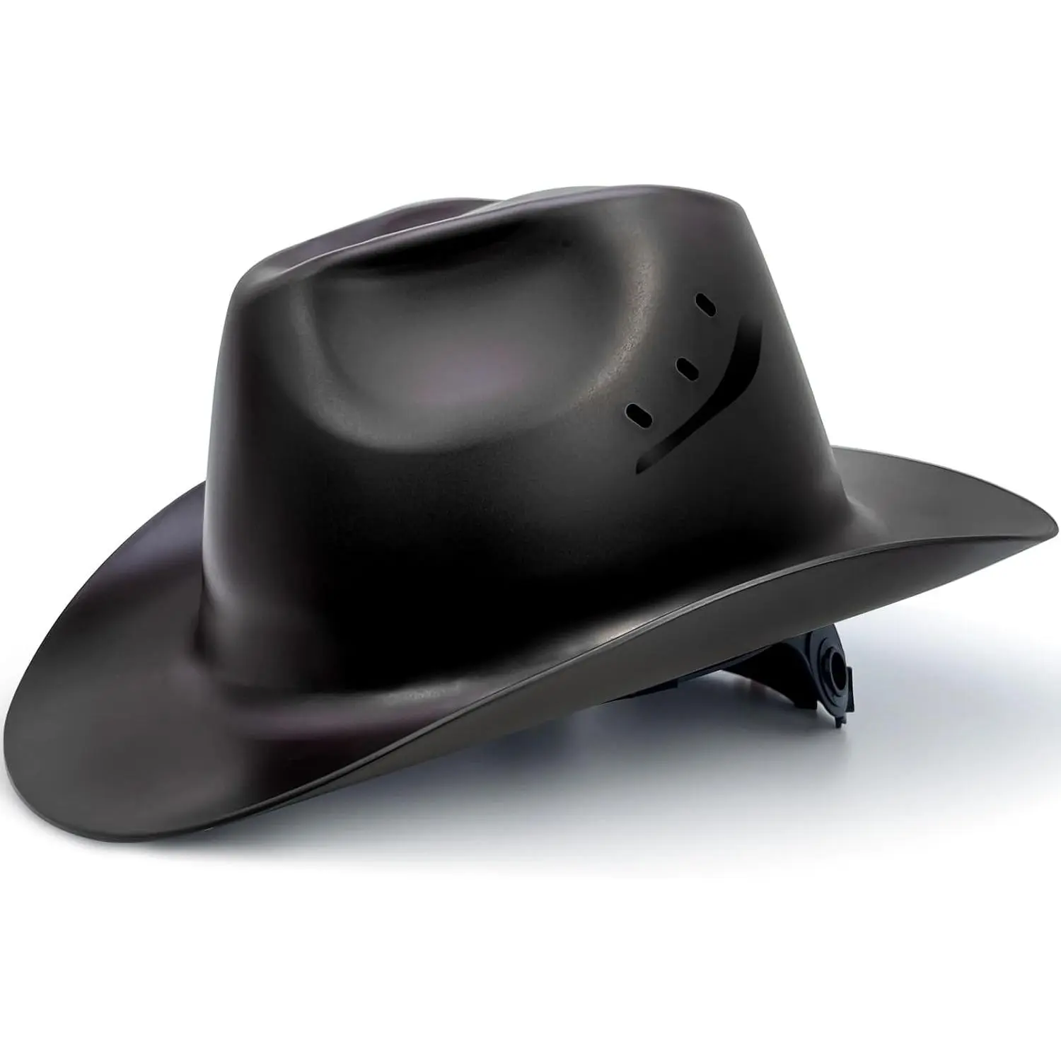Western Cowboy Silhouette Full Brim Vented Sun Shield Cap - Sturdy HDPE Shell, Breathable, ABS, All Seasons, Lightweight Unisex Adult Outdoor Work Hat, Adjustable Strap, Inner Liner, 1-Size-Fit-All Comfort for Farm Ranch, Secure