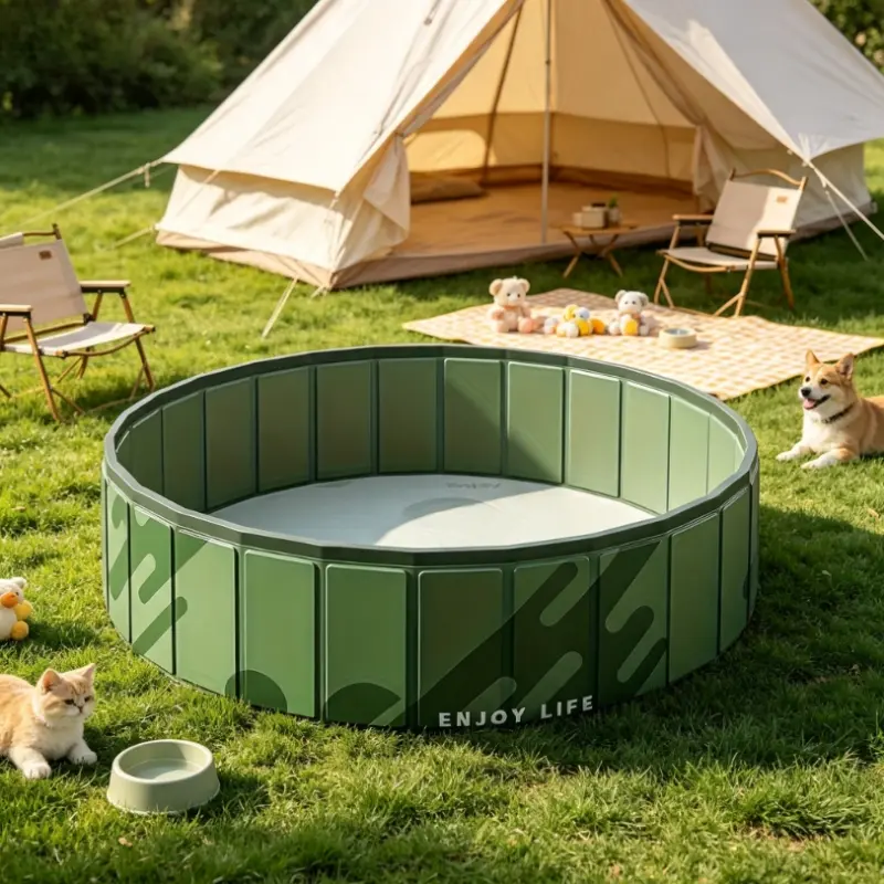 Portable Foldable Pet Swimming Pool, Dog Bath Tub Large Capacity, Indoor Outdoor Cleaning Bathtub, Durable Non-Slip Play Pool