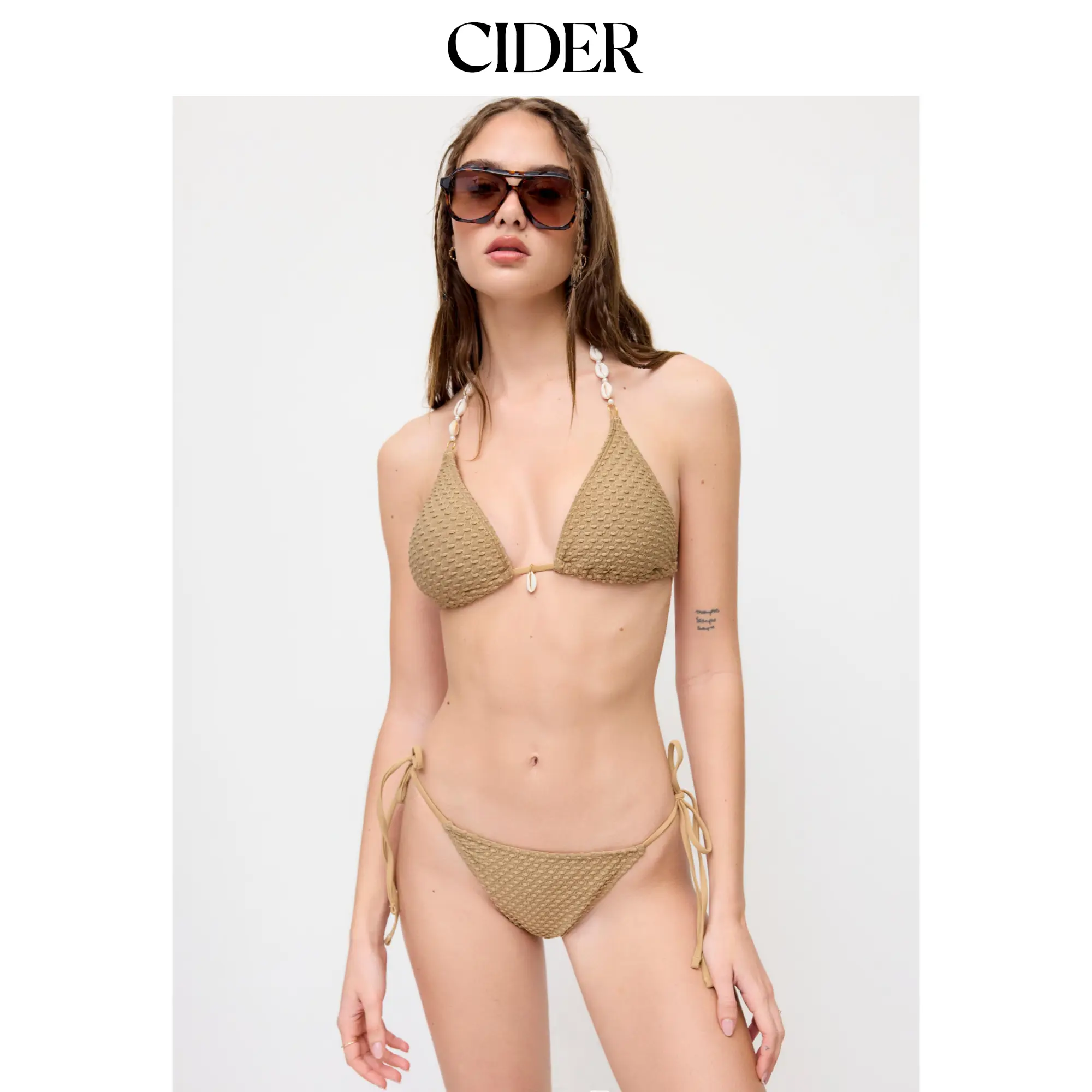 Cider Halter Neckline Bowknot Triangle Bikinis Bikini Sets