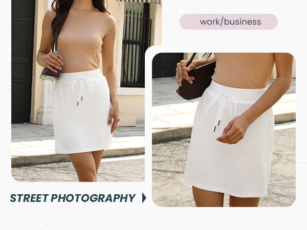 Casly Lamiit Women's Pocket Sports Shorts - Cotton French Terry Fabric Elastic Waistband Summer Fitness Casual Home Wear High Waisted Skort White Skort #Springfresh Casly Lamiit Women's Pocket Sports Shorts - Cotton French Terry Fabric Elastic Waistband Summer Fitness Casual Home Wear High Waisted Skort White Skort #Springfresh