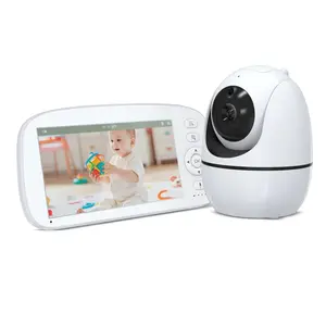 5-inch Baby Monitor with Camera and Audio, No WiFi, Remote PTZ Control, Auto Night Vision, Room Temperature Monitoring, Two-Way Audio and Lullabies, 960 ft Transmission Range