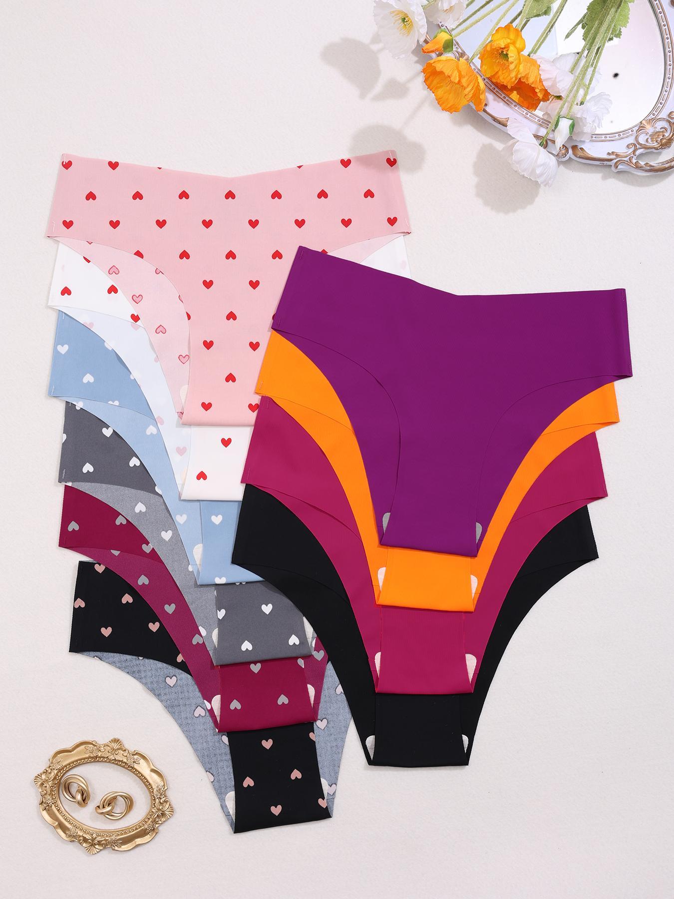 Women's Solid Color Seamless Knicker, Soft Comfy Pastel Breathable Drop Waist Panty for Everyday Wear, Ladies Underwear for All Seasons