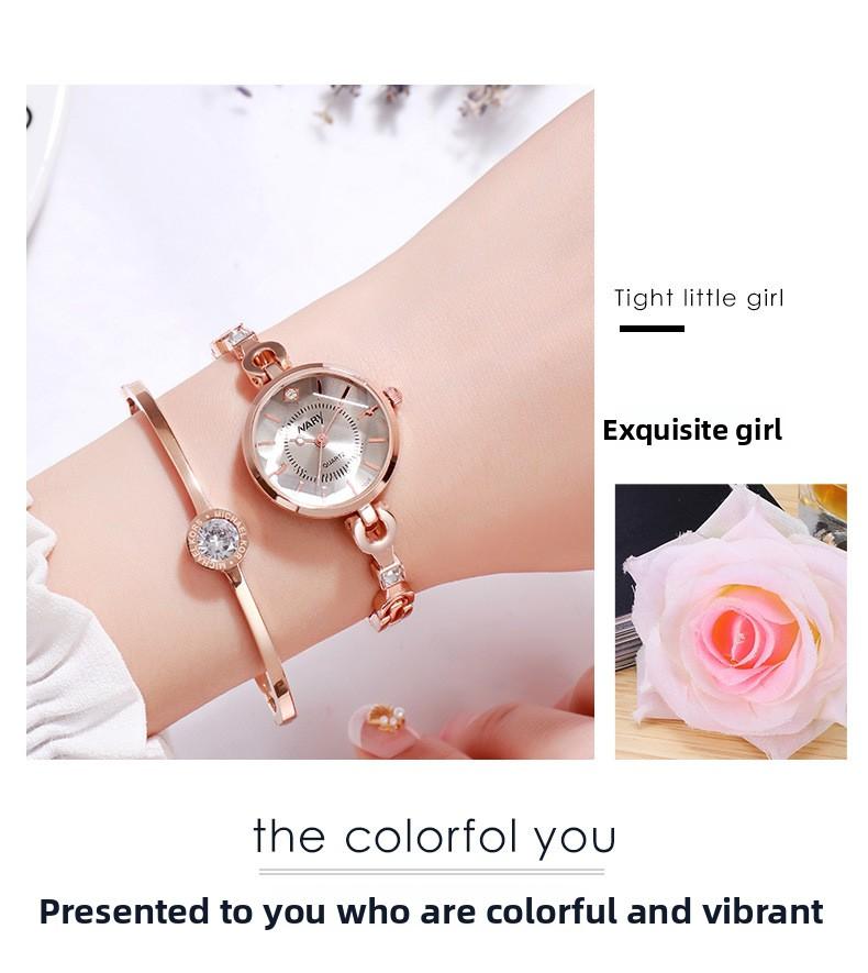Women's Luxury Rose Gold Bangle Quartz Watch - Blue Dial with Crystal Accents, Jewelry Clasp, Water Resistant, Elegant Casual Wristwatch for Students, Perfect Gift for HerLadies'