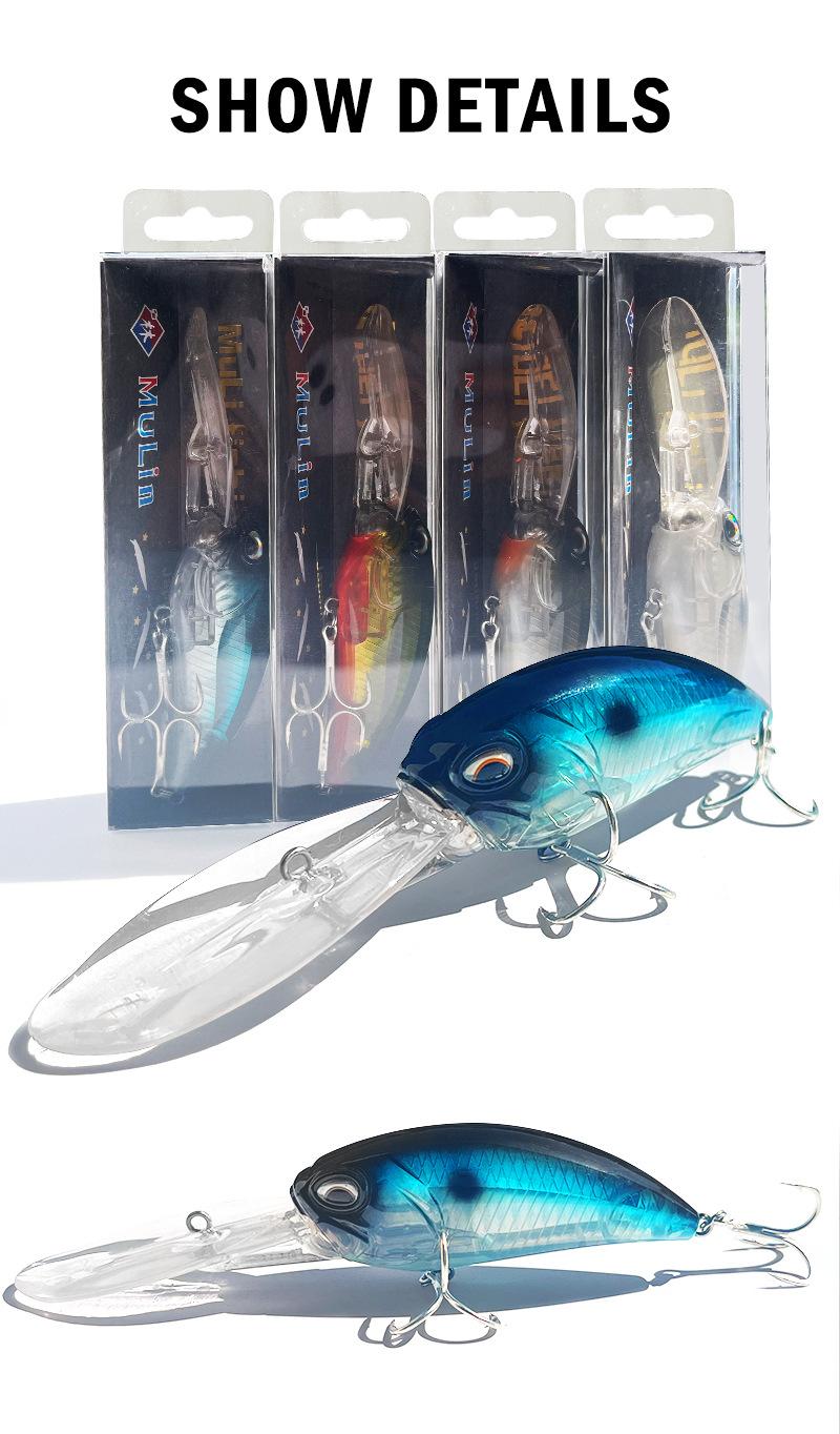 Deep Diving Sinking Minnow Lures Long Lip Crankbait Realistic Swimbaits Sharp Treble Hooks Durable Hard Baits for Freshwater Saltwater Bass Walleye Trout Outdoor Fishing Angling Tackle Accessories