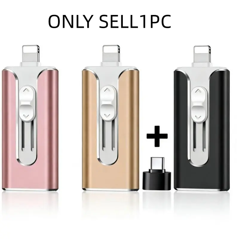 4-In-1 USB 3.0 Flash Drive, 1tb Capacity, Fast Data Transfer, Compatible with iPhone Type-C Android Devices, Pen Drive Thumb Drive Photo Stick