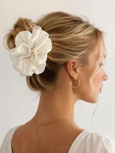 Multicolor Satin Cloud Hair Ties, Large Plush Elastic Cuff Headbands, Versatile All-Season Accessories, Casual Style Set