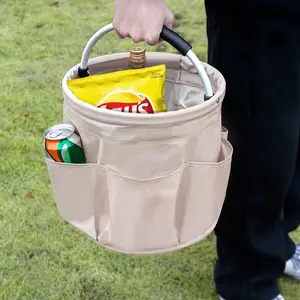 Portable Folding Picnic Basket, Outdoor Beach Handheld Basket, Home Storage Shopping Basket, Multi-Functional Laundry Basket