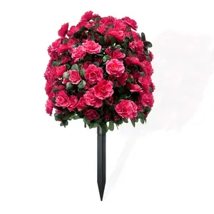 Artificial Rhododendron Outdoor UV resistant Garden Greenbelt Courtyard Decoration Fake Plants Non fading Lawn Landscape Decoration Decorative Fake Plants