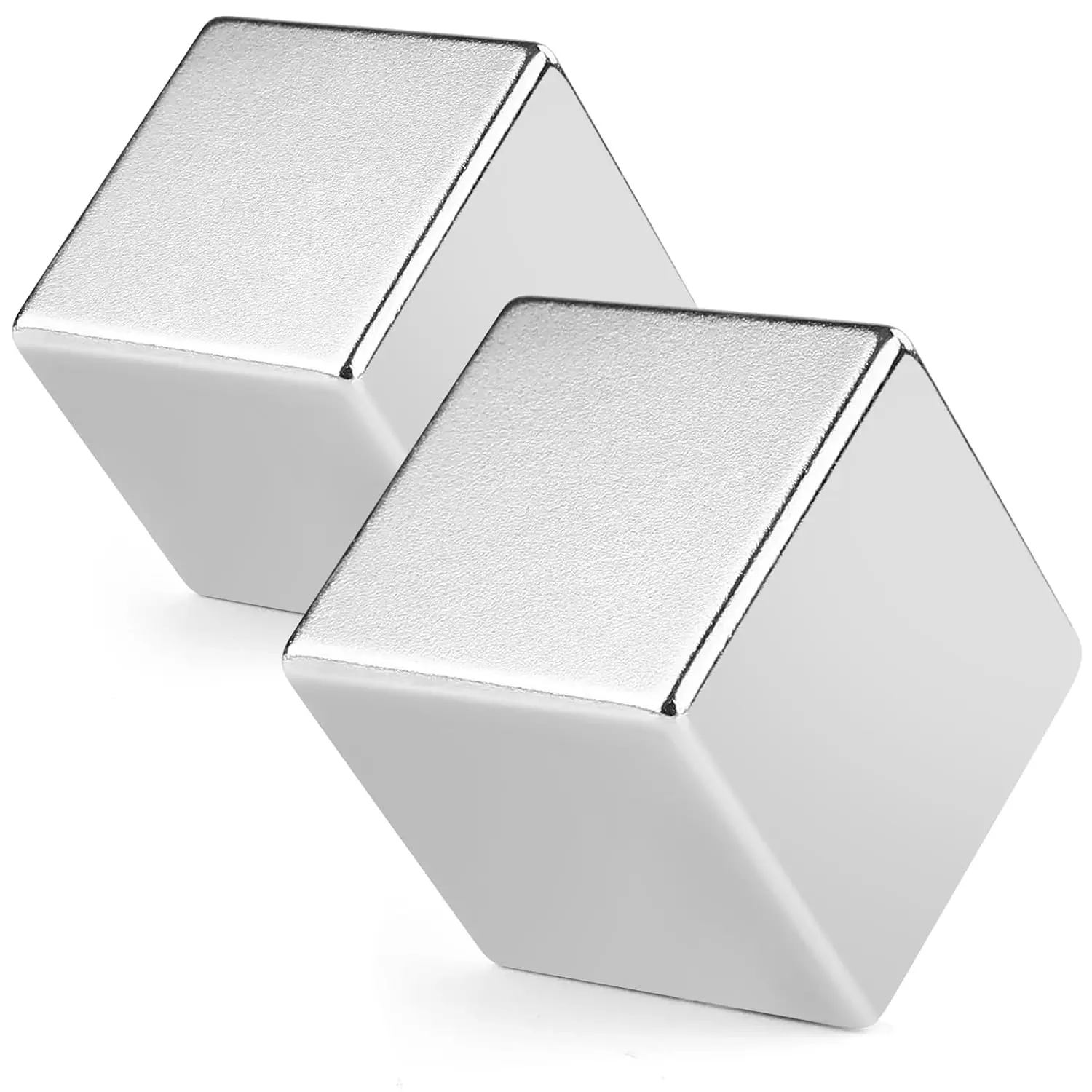 Rare Earth, Big Cube Neodymium Science 25x25mm| N52 Large 2 Pack Industrial High Block Magnets Disc Thick for Crafts, Fridge