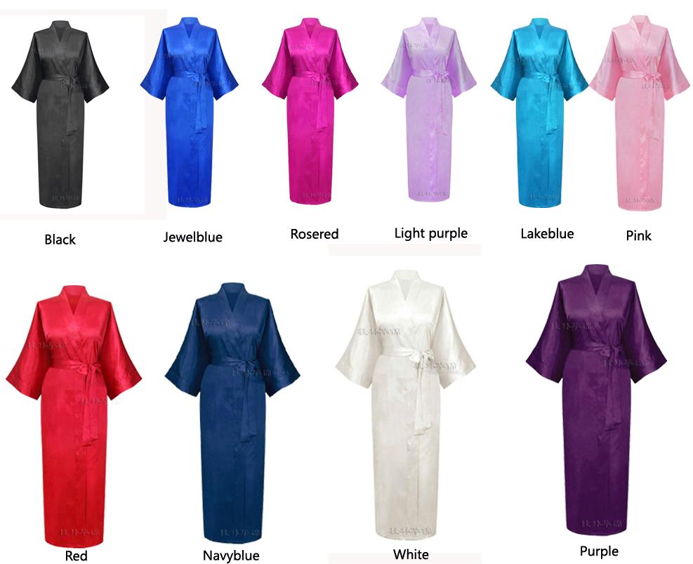 Women Silk Satin Long Wedding Bride Bridesmaid Robe Kimono Robe Feminino Bath Robe Large Size XXXL Peignoir Femme Sexy Bathrobe