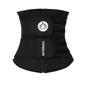 Plus Size Letter Print Zipper Velcro Waist Trainer, Tummy Control Waist Cincher, High Stretch Shaper for Women, Plus Size Women's Clothing, Birthday Wear Black Girl