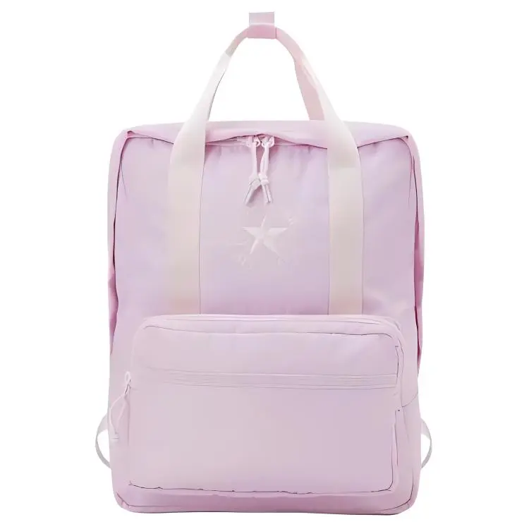 Converse Small Square Solid-Color Casual Zippered Polyester Backpack for Men and Women – Purple