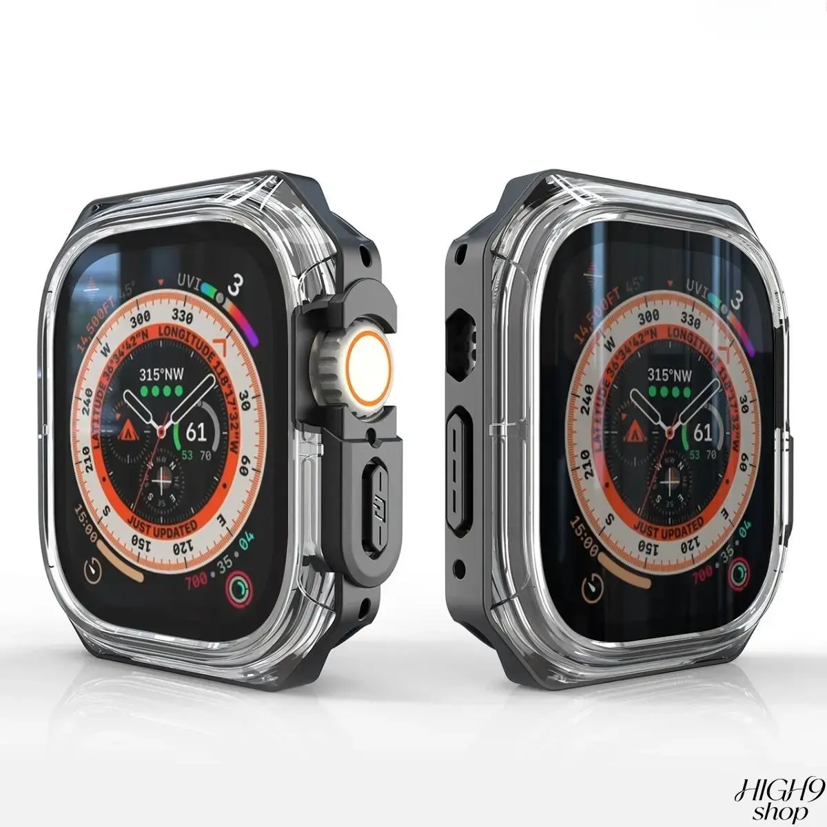 Two-Tone Transparent Armor Smartwatch Protective Case, Full Coverage Shockproof Wearable Protector Available In Multiple Sizes, Ideal For Daily Protection And Halloween Stylish Matching, Only The Protective Case Included