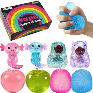 8-Piece Squid Pack for Kids, Includes Apples, Blocks, Newts, Capybaras, Plush Toy, Squeeze Toy, Party Gift, Fun Toys