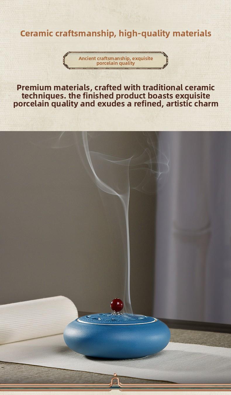 Lotus Heart Ceramic Incense Burner Set for Seal Agarwood & Coil Incense Traditional Bowl Shaped Aesthetic Tool incense stick holder