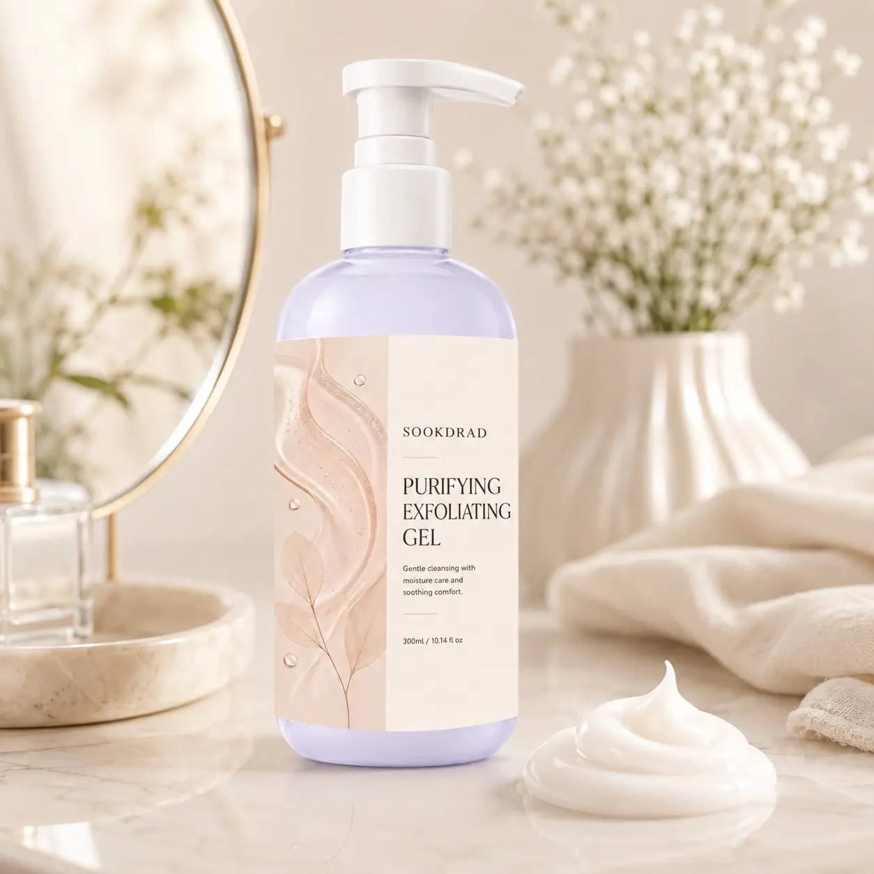 Purifying Exfoliating Gel, gentle cleansing, moisture care, soothing comfort, facial use, 300ml/10.14fl.oz