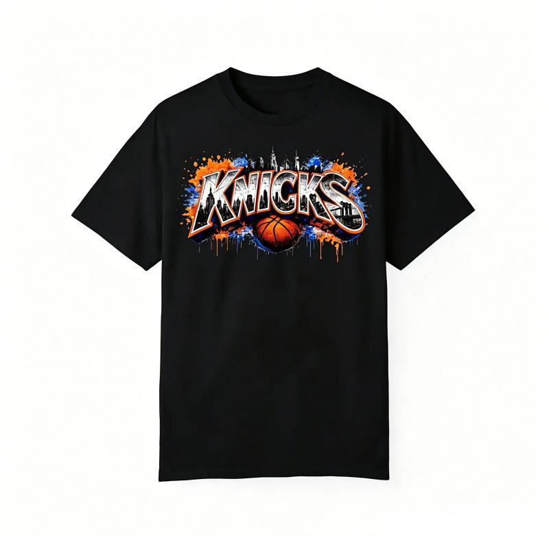 Men's Knicks 2026 Round Neck Short-Sleeve Casual T-Shirt, Basketball Fan Graphic Menswear, Retro Game Day Unisex Sports Apparel