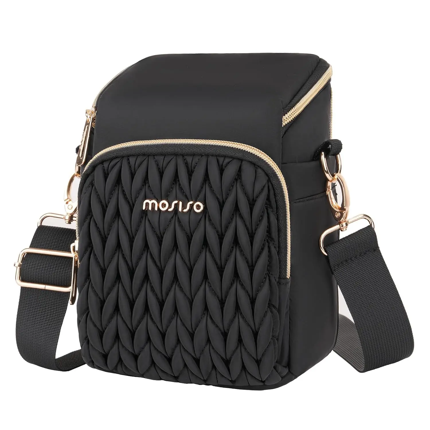 Black Crossbody Shoulder Camera Bag - Photography Camera Accessories Case