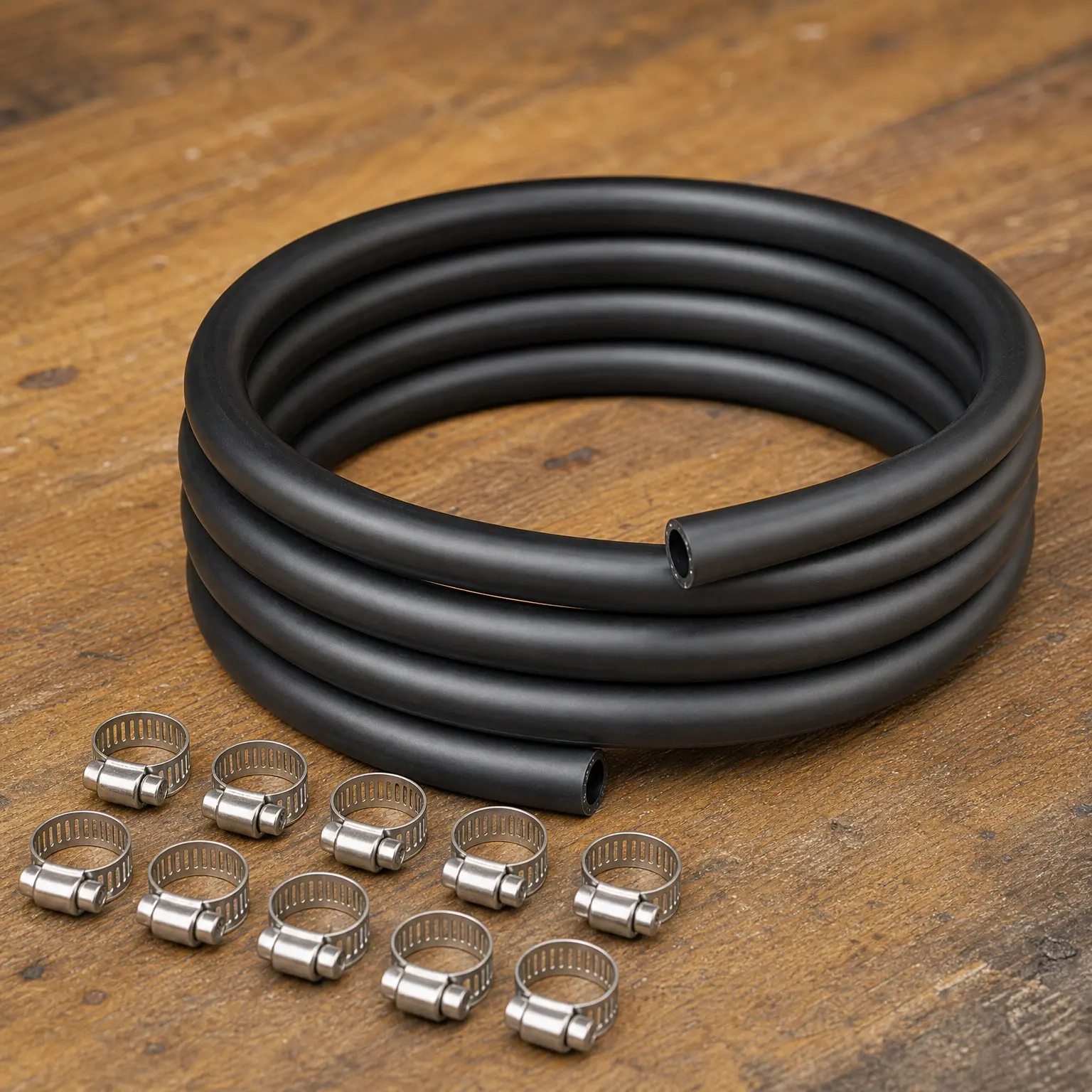 5/8" Heater Hose Coolant Radiator Hose 10FT with 10 Clamps, 100PSI, 3-Layer SAE 20R3, -40°F to 257°F, Compatible with Coolant Water Antifreeze