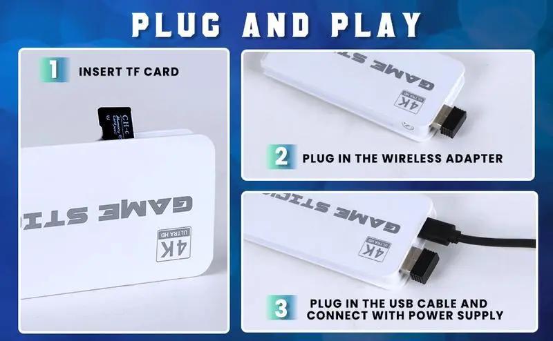 [flash sale]Retro Video Game Console, Plug and Play Controllers Video Game Retro Play Game Stick Built in 20000+ Games, 23 Classic Emulators, 4K High Definition HDMI Output for TV