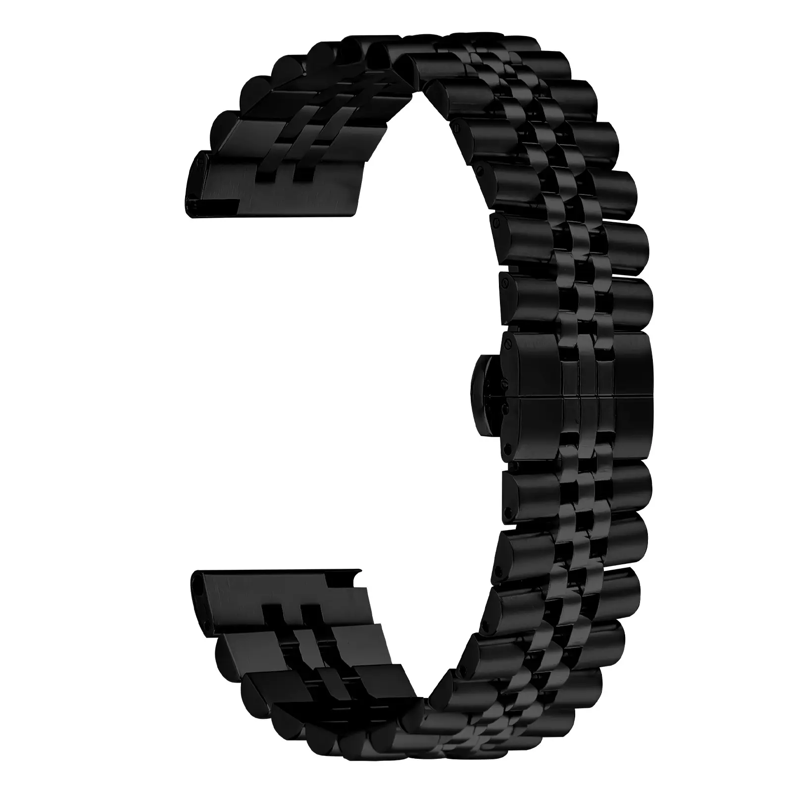 Fashion 22mm Universal Stainless Steel Bracelet, Butterfly Buckle Replacement Band fit for Huawei & Samsung Smartwatch