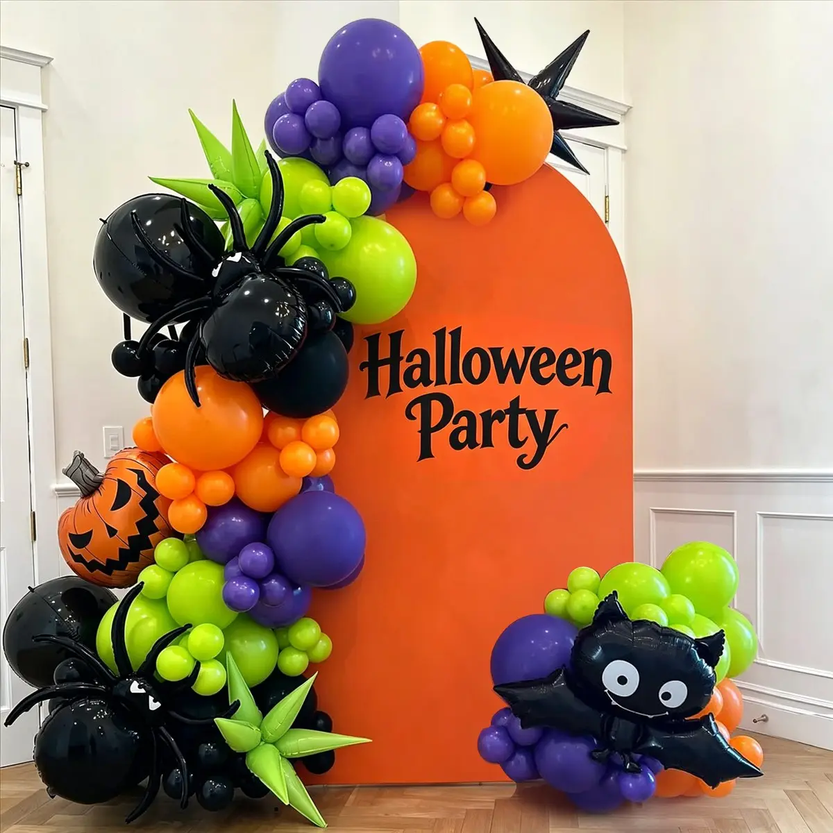 Halloween Theme Balloon Arch Set, Pumpkin Small Bat Latex Balloons, Halloween Decor, Birthday Party, Anniversary
