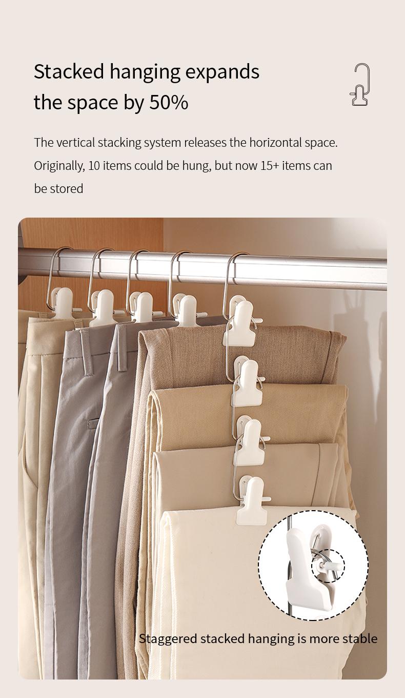 FaSoLa stainless steel single portable non-marking clothes and pants clip with hook for home use