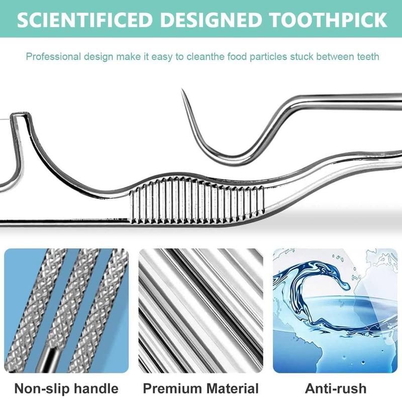 7PCS Stainless Steel Toothpick Pocket Set, Dental Floss Pick, Reusable Teeth Cleaning Tools Kit with Portable Holder, Keychain Design for Outdoor Picnic, Camping, Travel Essentials 7PCS Stainless Steel Toothpick Pocket Set, Dental Floss Pick, Reusable Teeth Cleaning Tools Kit with Portable Holder, Keychain Design for Outdoor Picnic, Camping, Travel Essentials