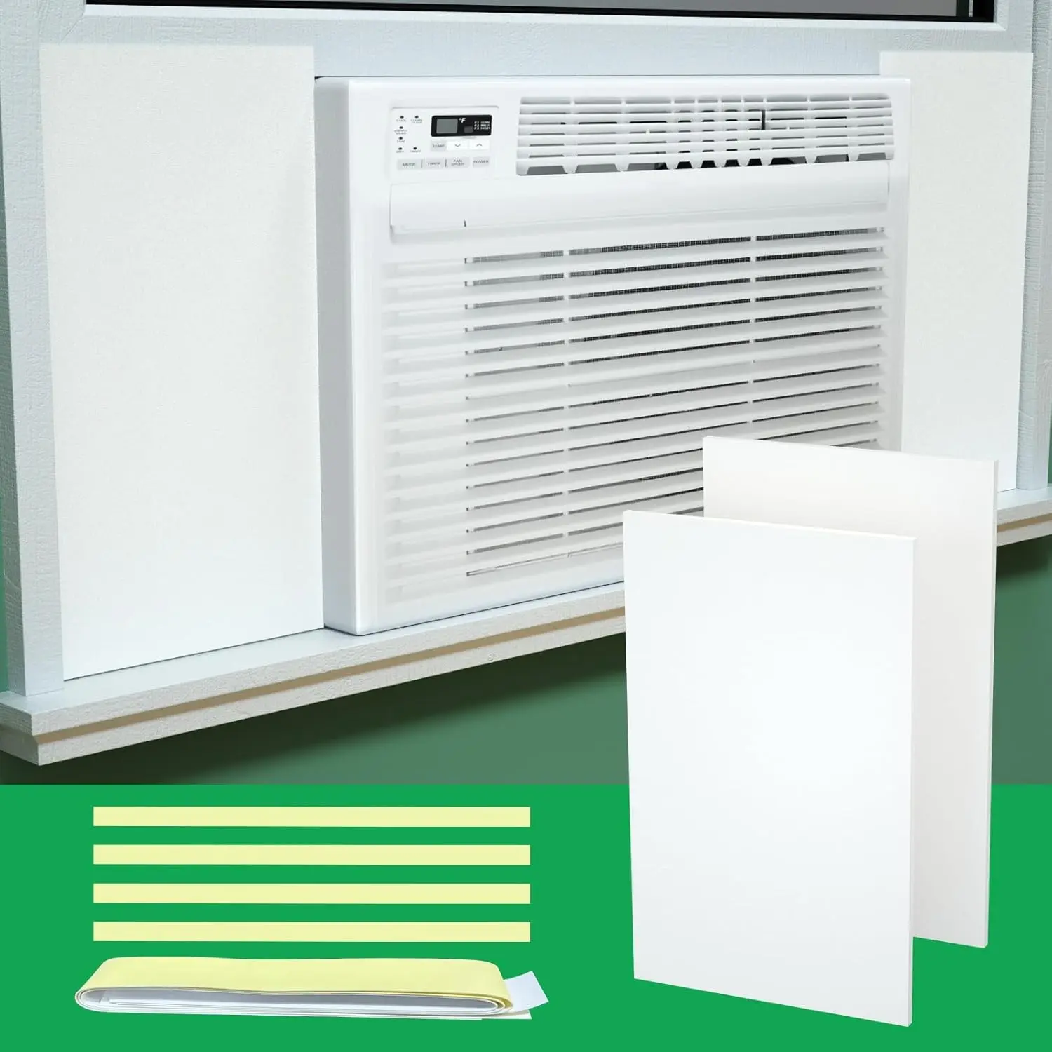 Window Air Conditioner Side Insulated Panel, Winter Summer Heat and Draft Insulating, Insulation Foam Material, 2 Pieces of 17*10*0.79 Inches EVA