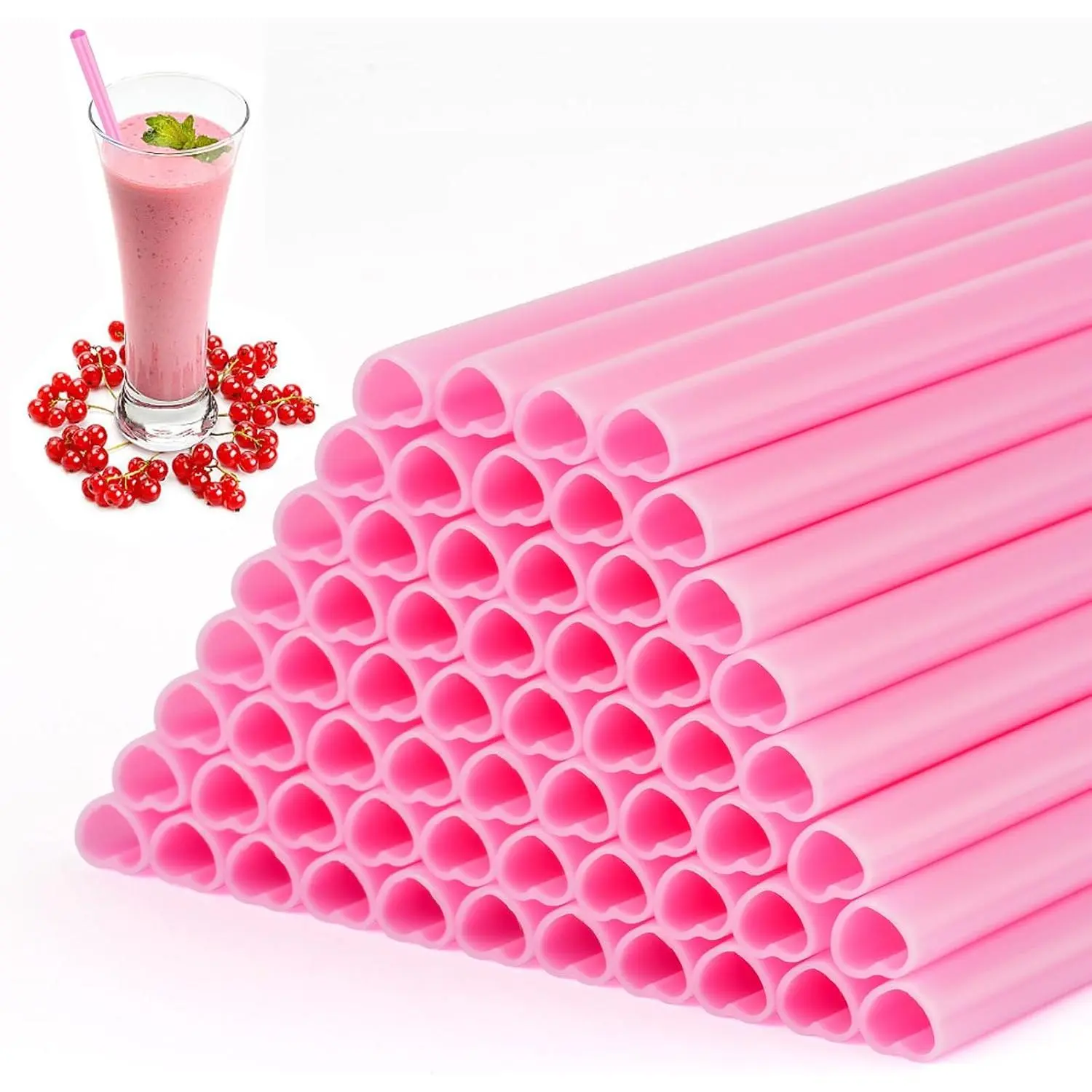 60 count Heart Straws,  Straws, Heart Shaped Straws