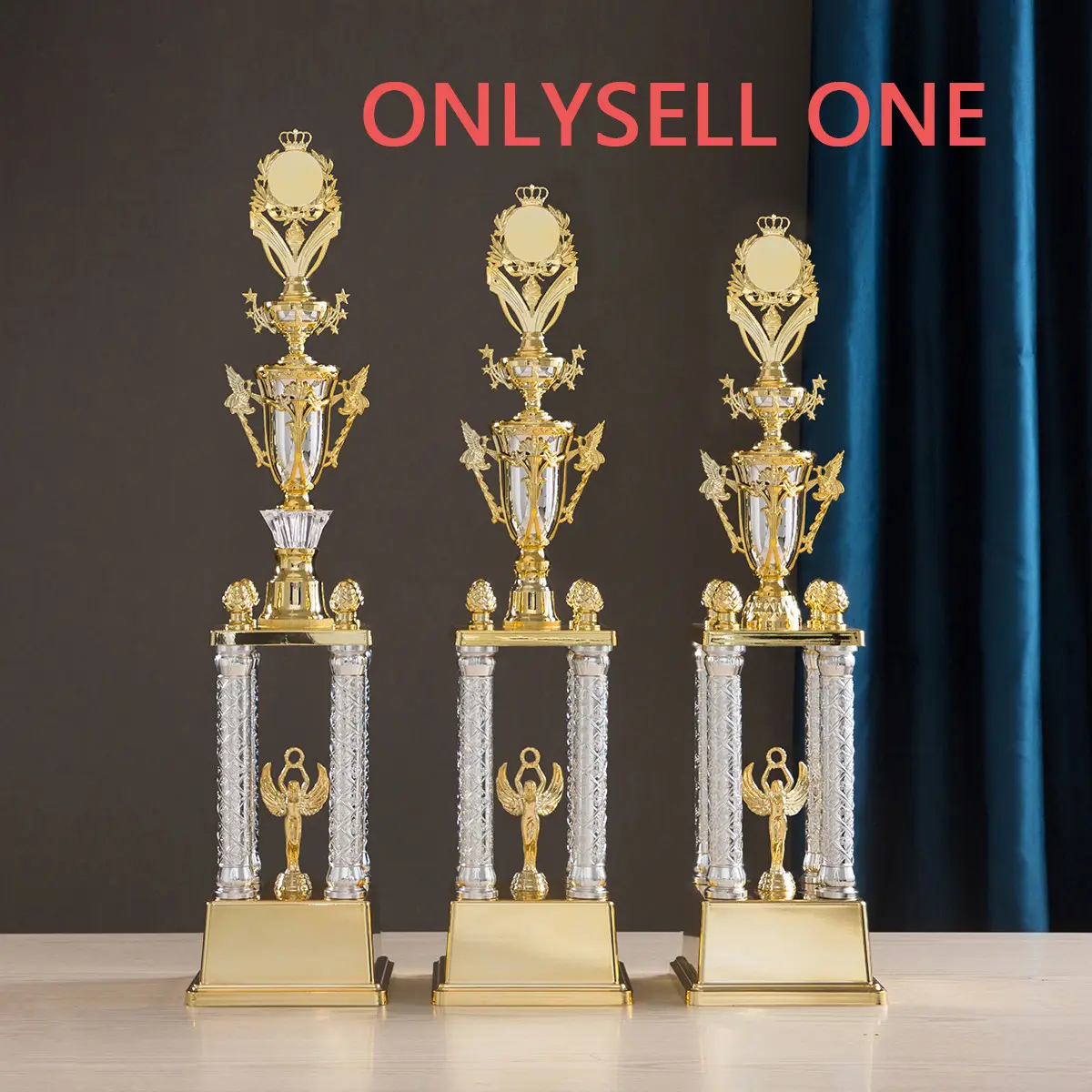 Large Four-Column Trophy Cup, Design, Ideal for Yearly Events & Competitions, Perfect Gift for Friends & Family