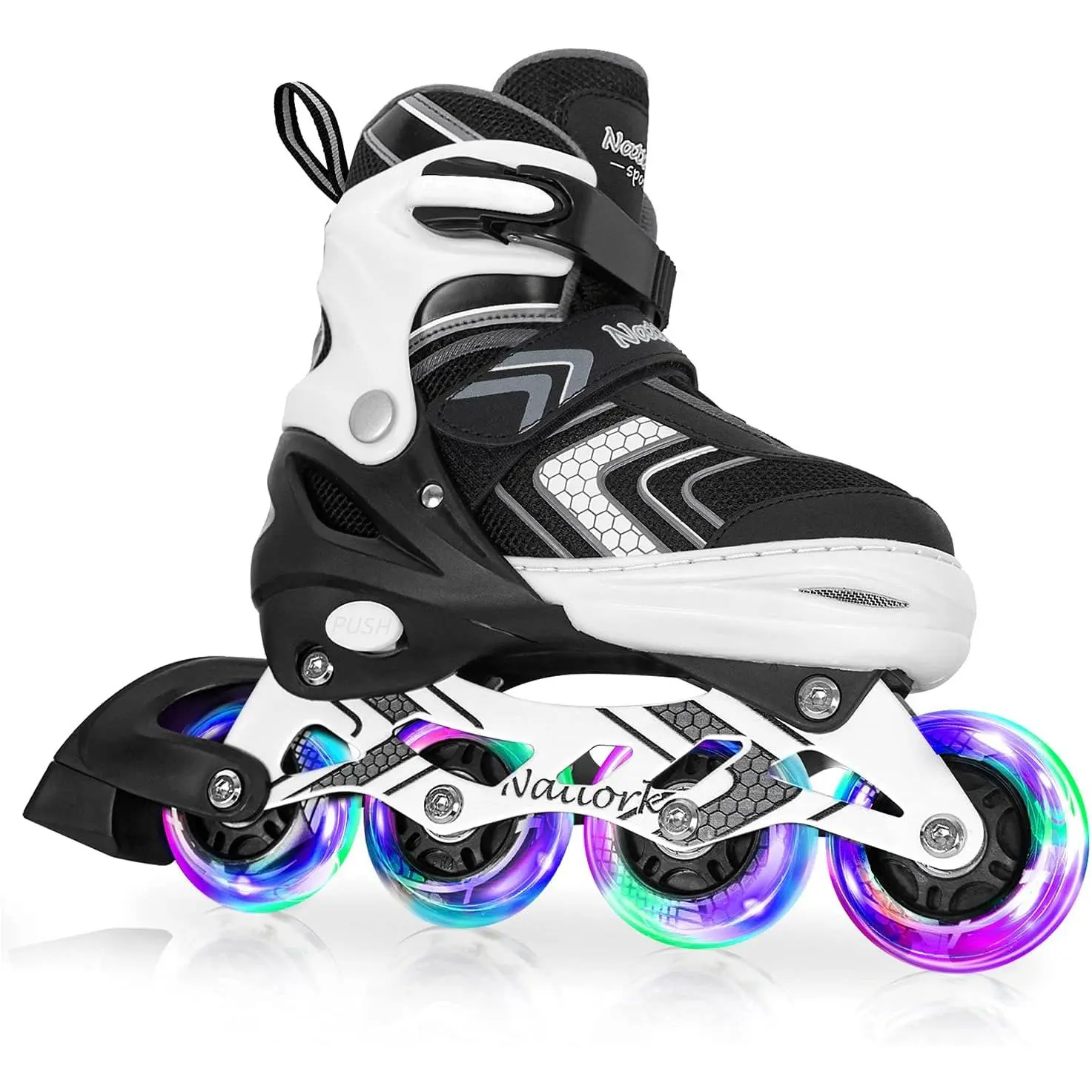Nattork Inline Skates for  Girls Boys with Full Light Up Wheels,Adjustable Safe Durable Inline Skates,Outdoor Roller Skates for Girls Boys Youth Beginners