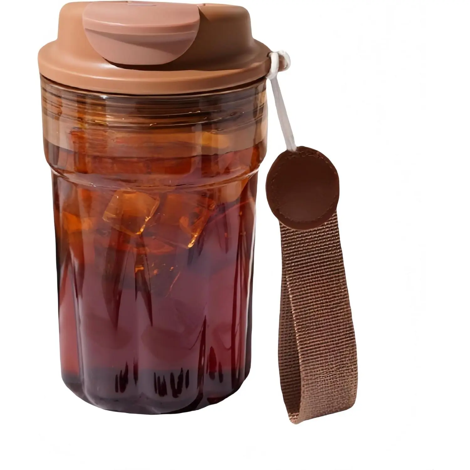 16oz Trendy Reusable Portable Tumbler - BPA Free, Leak - Proof, Lightweight & Easy to Carry,Ideal  On - the - Go Sipping (Brown)