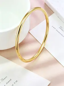 Trendy Stainless Steel Bangle, 3mm Round Wire, Multi-Color, Seamless Design, Stackable Fashion Jewelry, Elegant Accessory, Boho Style Bangles