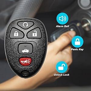 Car Key Fob Keyless Entry Remote 315MHz 22733524 / KOBGT04A for Saturn Sky/Aura 2007-2009 for Buick Lacrosse 2005-2009 for Chevrolet Cobalt/Malibu for Pontiac G5 / G6 / Grand Prix | 5 Buttons