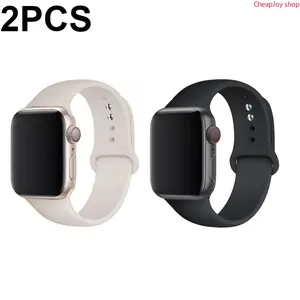 2-Pack — 2026's Hottest Trend: Sport Silicone Bands — Soft, Durable Bands for Apple Watch, Compatible with All 38–49mm Models (Bands Only)