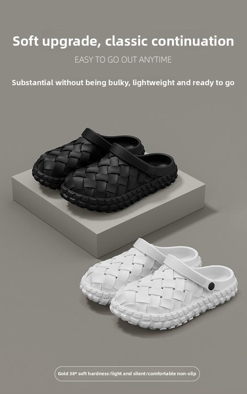 Unisex Woven Clogs for Women, Summer New Super Soft Indoor Outdoor Slippers, Fashion Casual Versatile Couple Garden Shoes arch support clog comfortable mule