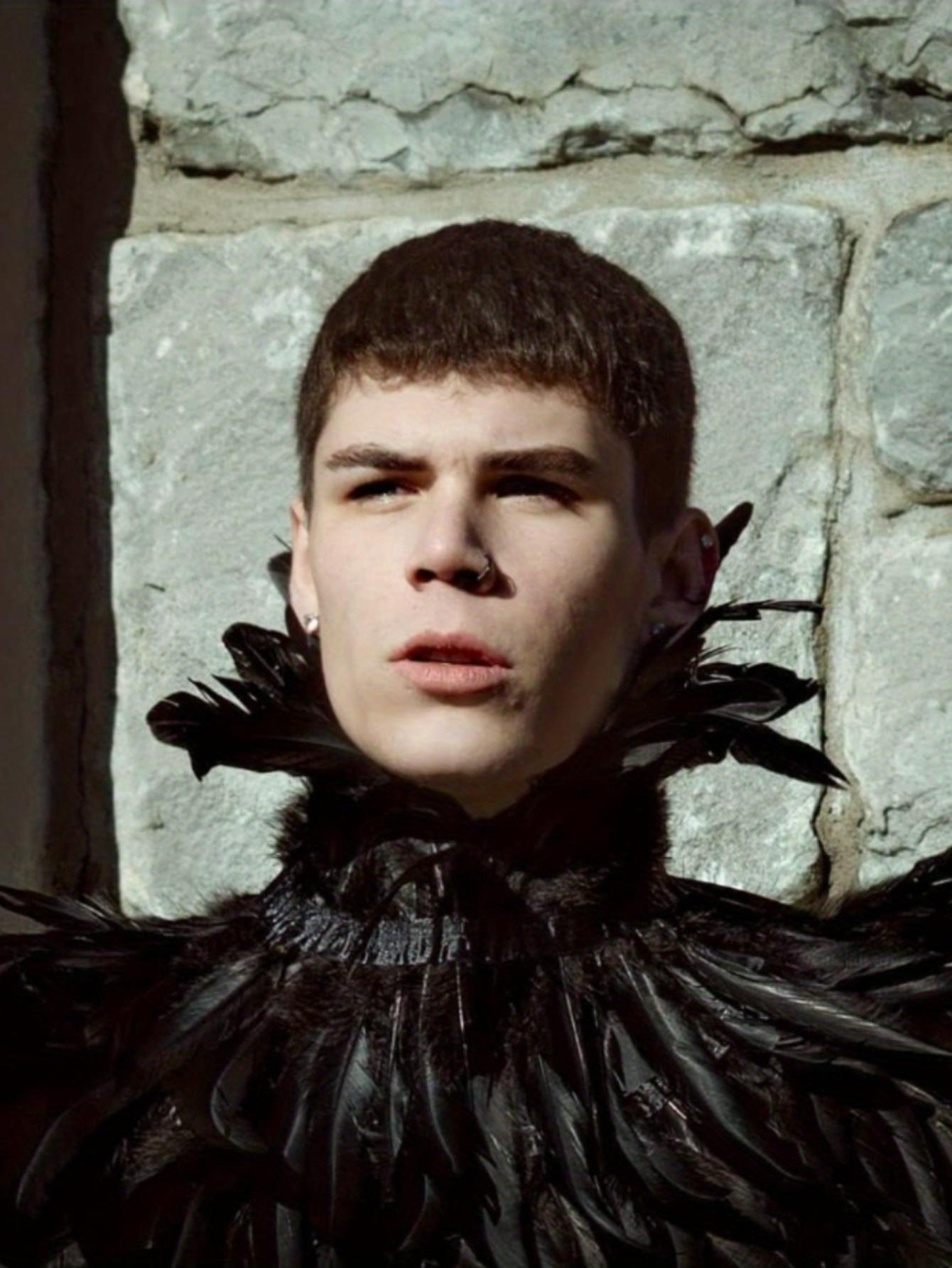 Black Witch Feather Collar Maleficent Crow Shawl Costume Halloween Swan Wings Accessories Women's Cloak Womenswear Clothing