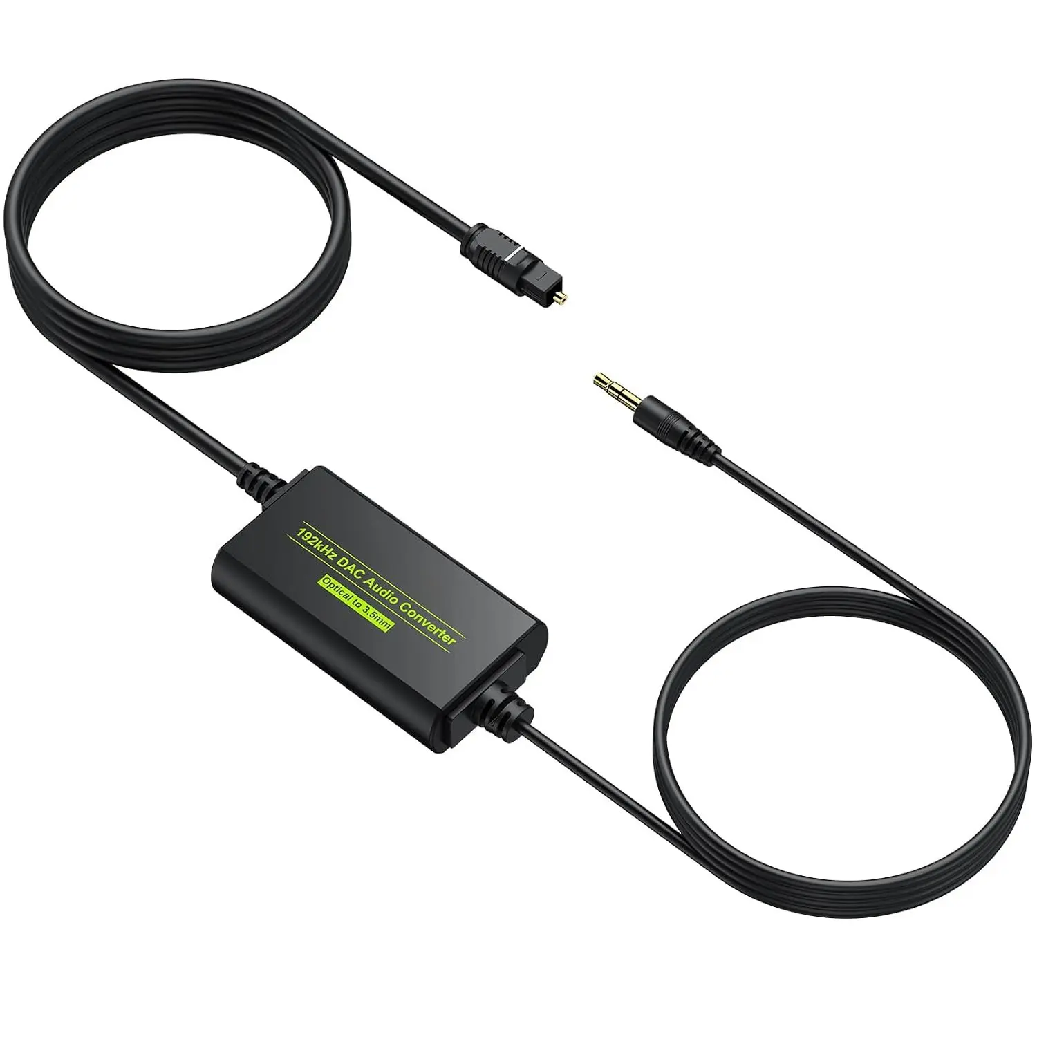 192kHz DAC Converter SPDIF to 3.5mm AUX Digital to Analog Audio Converter Optical Toslink to 3.5mm Audio Adapter with Optical  for HDTV Blu Ray DVD Amps