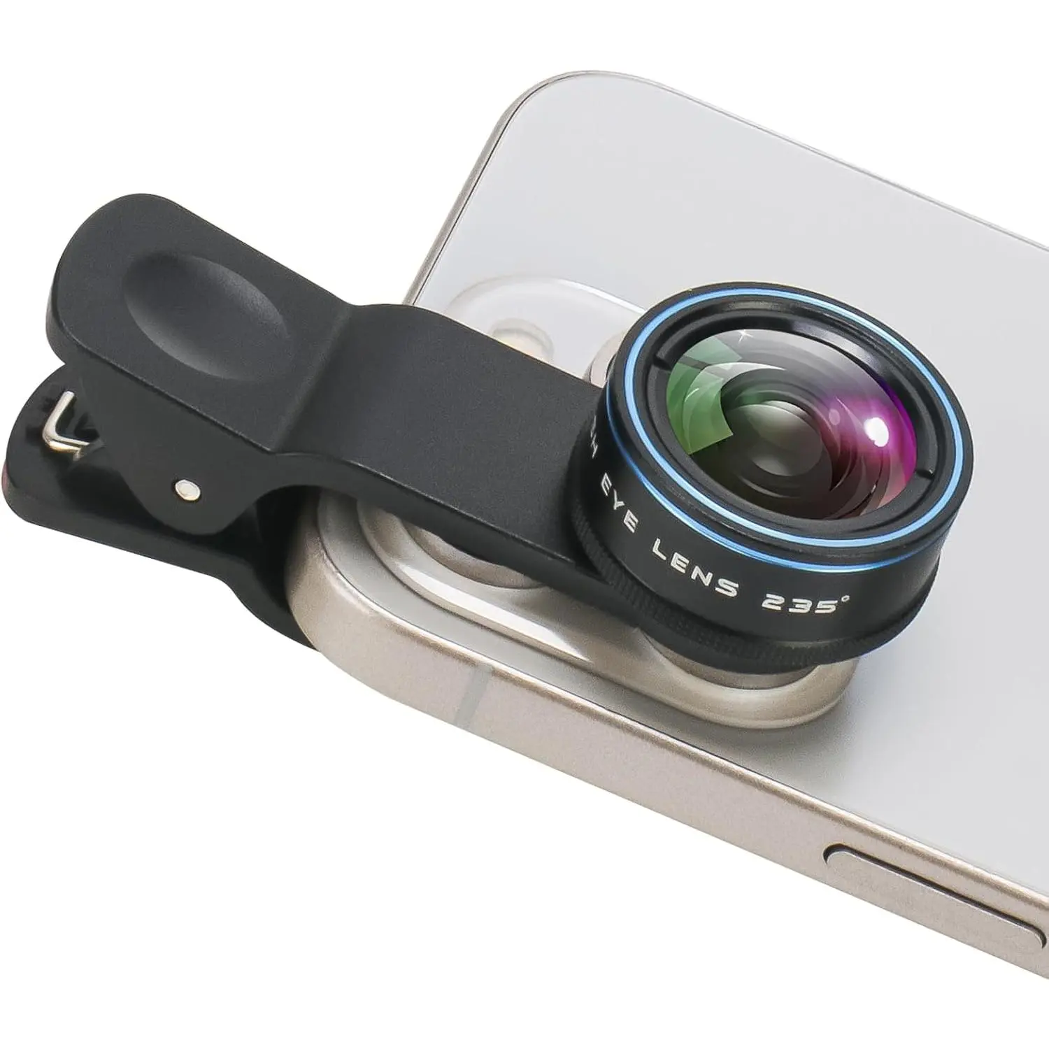 235° Clip-On Fisheye Phone Camera Lens, Mobile Phone Accessory for iPhone 14/13/12/X/XR, Cellphone Lens for Pixel & Android Samsung Smartphones, for Funny Photos