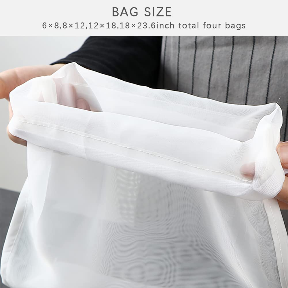 Reusable Mesh Nylon Filter Bag & Portable Filter Net, Kitchen Filtering Tool with Simple Filtration Design, Suitable for Brewing, Nut Milk, etc, Coffee